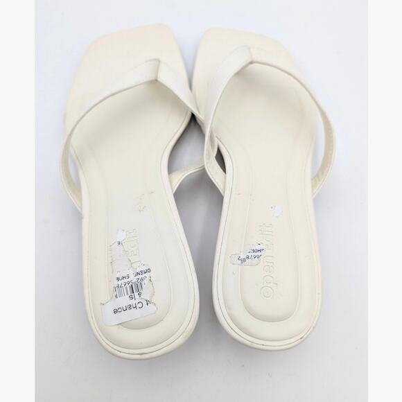 Open Edit Tori Kitten Heel Sandals Slip-On Women's Ivory Egret Size US6 EU36.5 - Picture 11 of 12